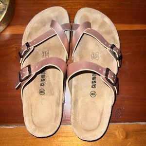 CUSHIONAIRE Women's Luna Cork Footbed Sandal with +Comfort Women’s size 9
